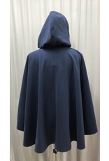 Cloakmakers.com 5046 - Blue Commuter Cloak w/ Brown Moleskin Hood Lining, Pockets