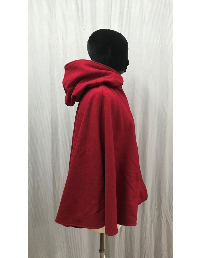 Cloakmakers.com 5052 - Red Commuter Cloak w/ Black Velvet Hood Lining, Pockets