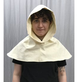 Cloakmakers.com H396 - Waterproof  Creamy White Hooded Cowl