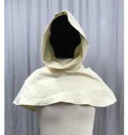 Cloakmakers.com H398 - Creamy White Hooded Cowl for Rain