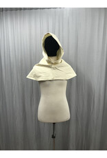 Cloakmakers.com H394 - Waterproof Cream White Hooded Cowl