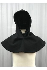 Cloakmakers.com H403 - Washable Black Wool Gaberdine Hooded Cowl