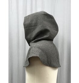Cloak and Dagger Creations H404 - Grey Twill 100% Wool Hooded Cowl