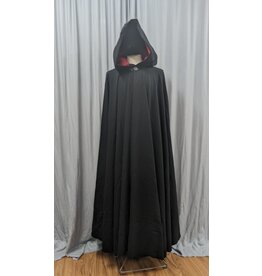 Cloakmakers.com 5096 - Black 100% Wool Full Length Cloak, Lined Hood