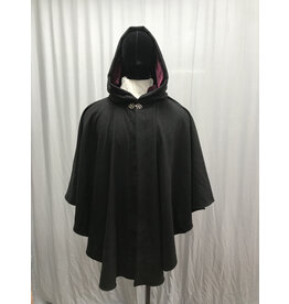 Cloakmakers.com 5093 - Black Commuter Cloak w/ Lined Hood