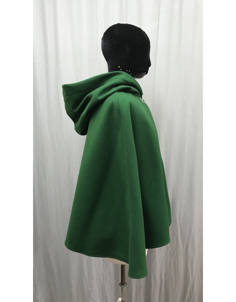 Cloakmakers.com 5113 - Green Shaped Shoulder Cloak w/ Lined Hood, Pockets