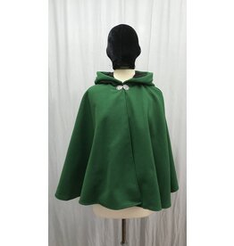 Cloakmakers.com 5113 - Green Shaped Shoulder Cloak w/ Lined Hood, Pockets