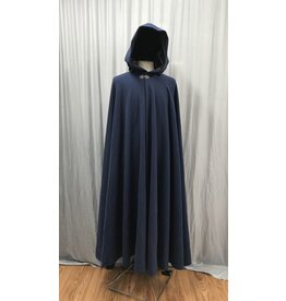 Cloakmakers.com 5120 - Washable Blue Cloak w/ Grey Velvet Hood Lining