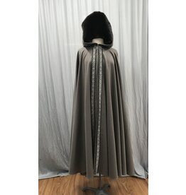 Short Hooded Cloak with Neck Tie Closure