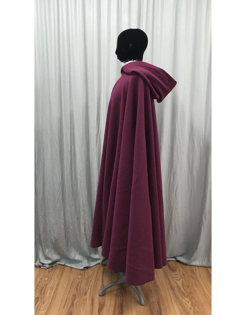 Cloakmakers.com 5116 - Washable Red Violet Woolen Cloak, Lined Hool