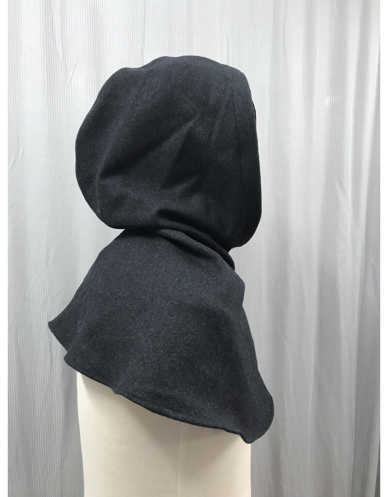 Cloakmakers.com H406 - Washable Charcoal Grey Hooded Cowl