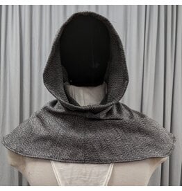 Cloakmakers.com H411 - Washable Hooded Cowl, Black and White w/Multicolor Threads
