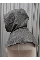 Cloakmakers.com H411 - Washable Hooded Cowl, Black and White w/Multicolor Threads