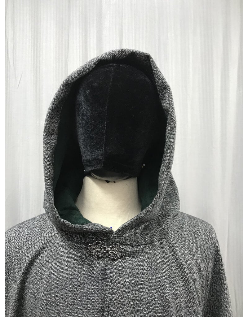 Cloakmakers.com 5142 - Black and  White w/ Multicolor Threads, Lined Hood
