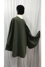 Cloakmakers.com 5144 - Green Hoodless Washable Ruana Cloak w/ Dragon Buttons