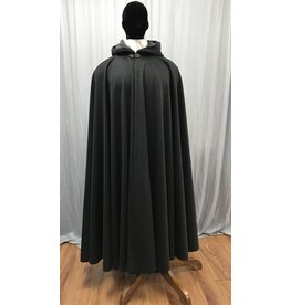 Cloakmakers.com 5146 - Charcoal Grey 100% Wool Long Cloak,w/Lined Hood