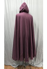 Cloakmakers.com 5044 - Mulberry Purple Washable Cloak w/ Purple Velvet Hood Lining, Swirl Trim