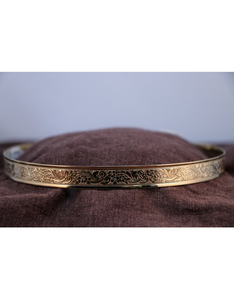 Cloakmakers.com Acanthus & Flowers Band, Unisex - Gold Plated Circlet