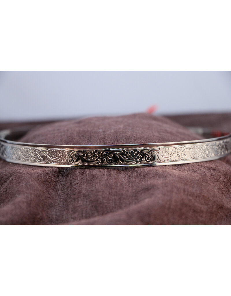 Cloakmakers.com Acanthus & Flowers Band, Unisex - Silvertone Plated Circlet