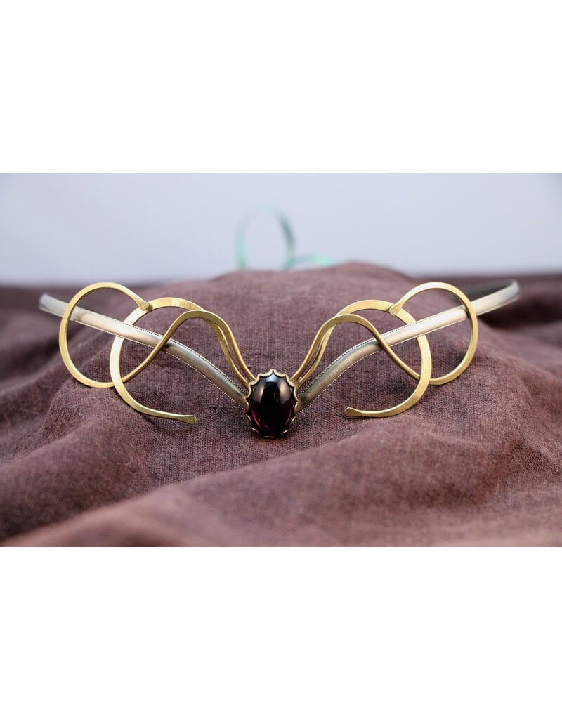 Cloakmakers.com Aurora Circlet - Purple Stone with Brass swirls