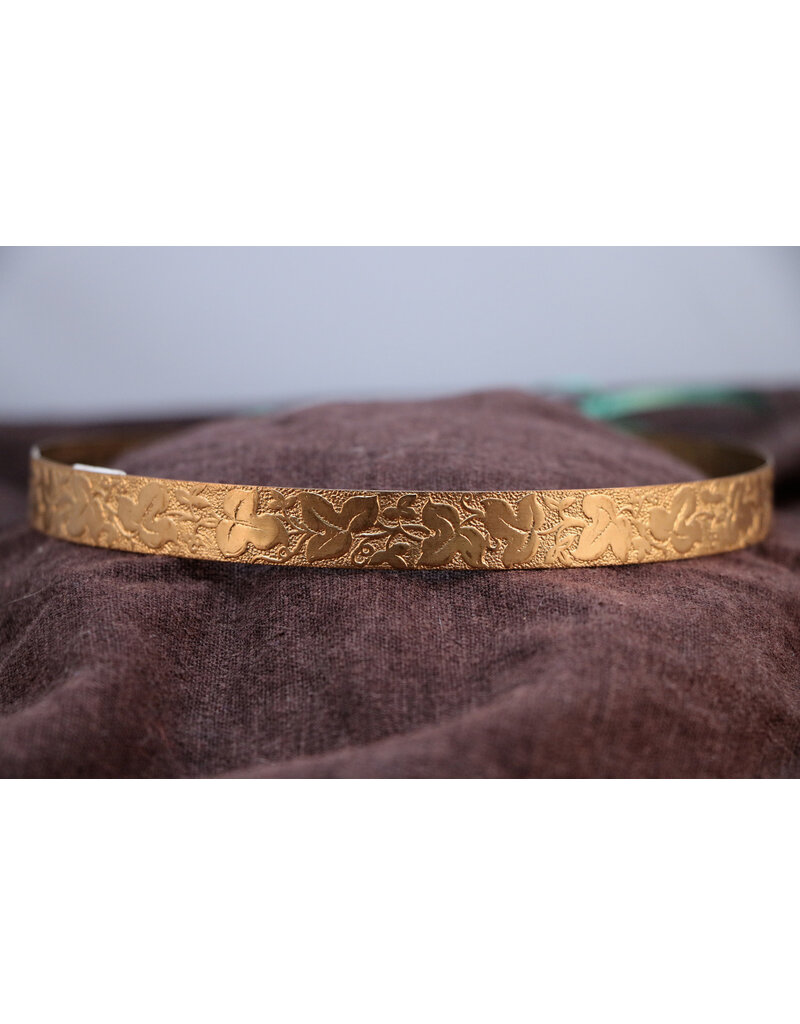 Cloakmakers.com Borderless Ivy Leaf Band Circlet, Unisex, Raw Red Brass