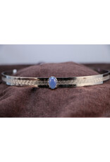 Cloakmakers.com Light Blue Oval Glass Stone on Silvertone Plated Spiral Center Band - Unisex Circlet