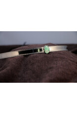 Cloakmakers.com Green Faux Opal Oval on Silvertone Plated Bordered Burnished Band - Unisex Circlet