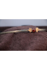 Cloakmakers.com Demeter Circlet - Brown Oval Stone and Tiny Maple Leaves on Wheat Pattern Band