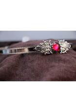 Cloakmakers.com Filigree Heart Ornament Red Circle Stone Bordered Band Circlet