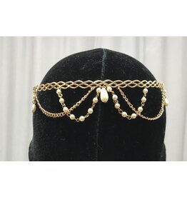 Cloakmakers.com Braid Band Circlet w/Faux Pearl Drapes, Pearl Drops, Guinivere