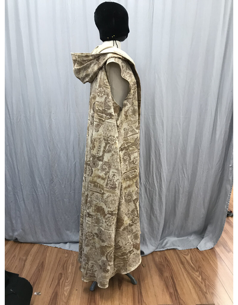 Cloakmakers.com J826 - Steampunk XXL Hooded Vest, Sleeveless Cotton Duster Style