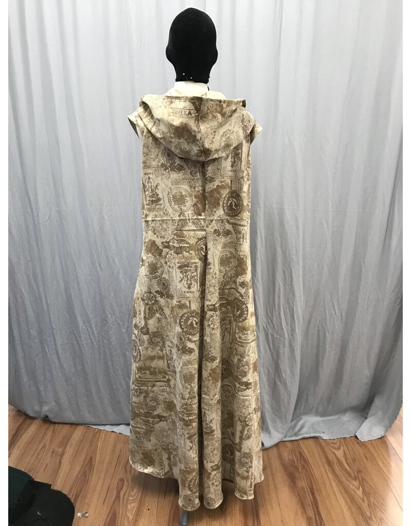 Cloakmakers.com J826 - Steampunk XXL Hooded Vest, Sleeveless Cotton Duster Style