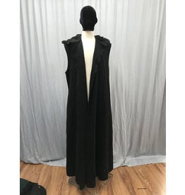 Cloakmakers.com J828 - Black Wool Hooded Vest w/ Pockets