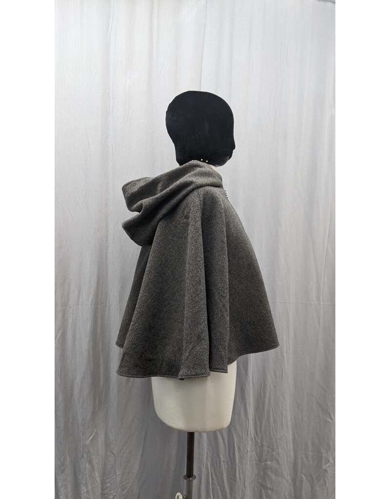 Cloakmakers.com 5156 - Washable Brown Shape Shoulder 100% Wool Short Cloak, Stone Brown Twill