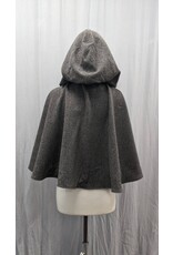 Cloakmakers.com 5156 - Washable Brown Shape Shoulder 100% Wool Short Cloak, Stone Brown Twill