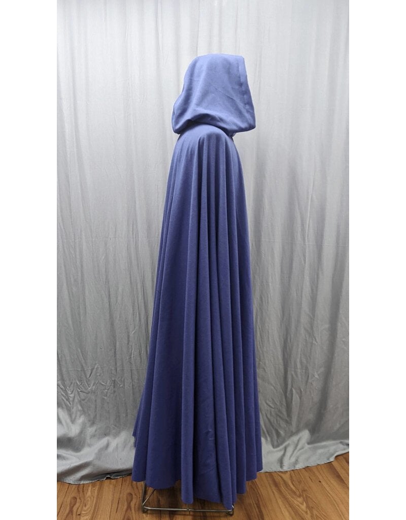 Cloakmakers.com 5157-Extra Long Periwinkle Blue Full Circle Cloak, Velvet Hood Lining
