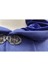 Cloakmakers.com 5157-Extra Long Periwinkle Blue Full Circle Cloak, Velvet Hood Lining