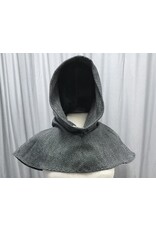 Cloakmakers.com H414-Washable Cowl, Woven Black and White with Multicolor Threads