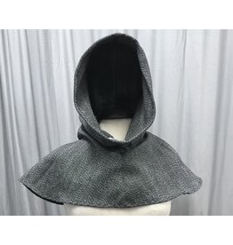 Cloakmakers.com H414-Washable Cowl, Woven Black and White with Multicolor Threads