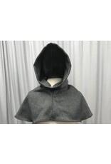 Cloakmakers.com H415 -  Black and Grey Basketweave Hooded Cowl, Washable