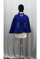 Cloakmakers.com 5163 -  Washable 100% Wool Blue Short Cloak w/Dragonfly Embroidery - Pockets!