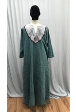 Cloakmakers.com G1170 - Teal Linen Gown w/ Raven Embroidery, Round Triskale