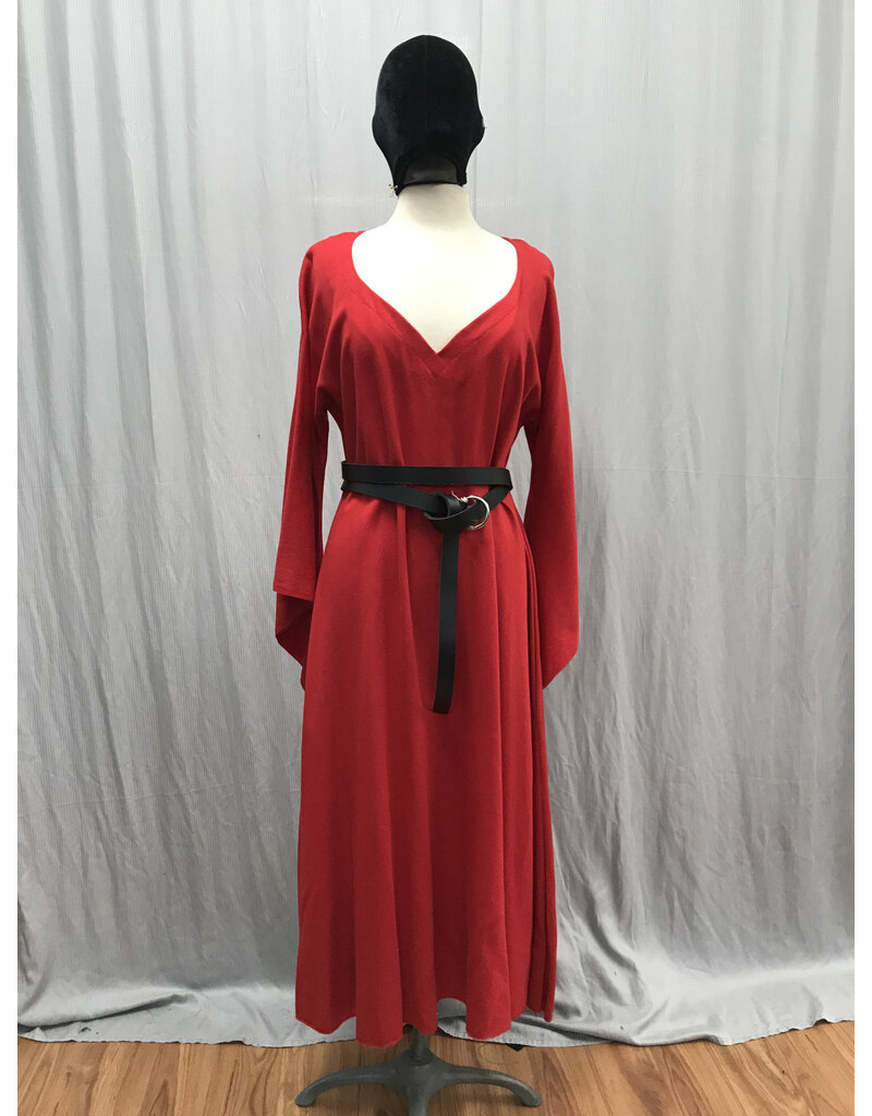 Cloakmakers.com G1172 - Red Wool Gown with Dropped Sleeves, Pockets