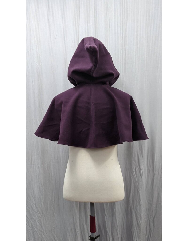 Cloakmakers.com 5170 - Washable Purple Dragon Short Cloak w/Embroidery, Pockets, and Pointy Hood