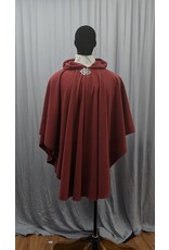 Cloakmakers.com 5176 -Water Resistant  Rust Red Fleece Commuter Cloak w/ Silvery Clasp