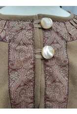 Cloakmakers.com 5179 - Camel Brown Short Cloak w/ Trim and Button Closure, Pockets