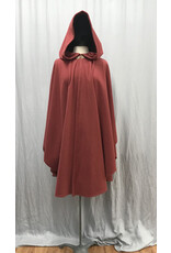 Cloakmakers.com 5180 - Water Resistant Rust Red Fleece Commuter Cloak w/ Vale-style Clasp