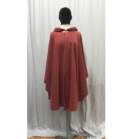 Cloakmakers.com 5180 - Water Resistant Rust Red Fleece Commuter Cloak w/ Vale-style Clasp