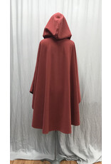 Cloakmakers.com 5180 - Water Resistant Rust Red Fleece Commuter Cloak w/ Vale-style Clasp