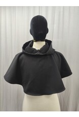 Cloakmakers.com H421 - Washable Black 100% Wool Hooded Cowl